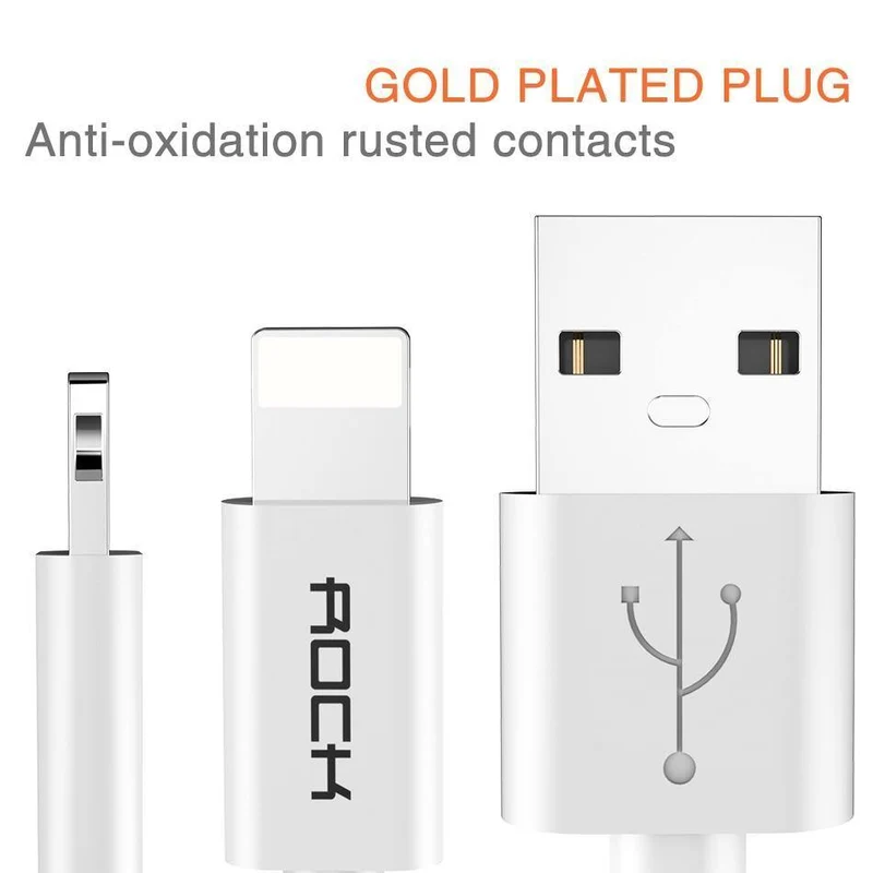 ROCK Handy-USB-Kabel für iPhone 2.4A Schneller Ladekabel für iPhone Ladekabel Datensynchronisationskabel für iPhone X iPad Mini mehr