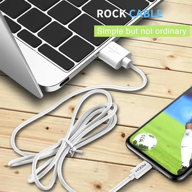 ROCK Handy-USB-Kabel für iPhone 2.4A Schneller Ladekabel für iPhone Ladekabel Datensynchronisationskabel für iPhone X iPad Mini mehr