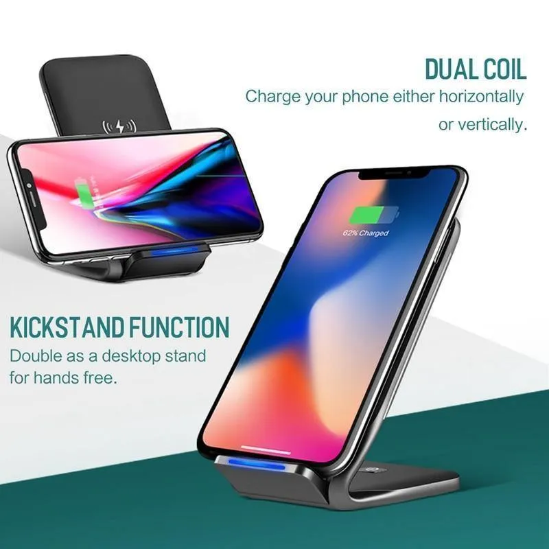 Qi Wireless-Ladegerät für iPhone X 8 plus, ROCK Fast Charging Docking Wireless-Ladegerät für Samsung Note 8 S8 Plus S7 S6 Edge-Telefon