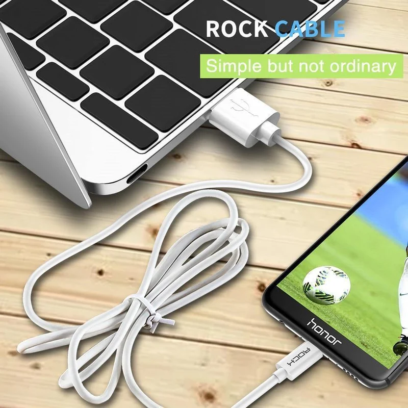 ROCK Micro-USB-Kabel 5V2A Schnellladekabel für Mobiltelefone USB-Ladekabel für SamSung Xiaomi Huawei Android Sync-Datumskabel