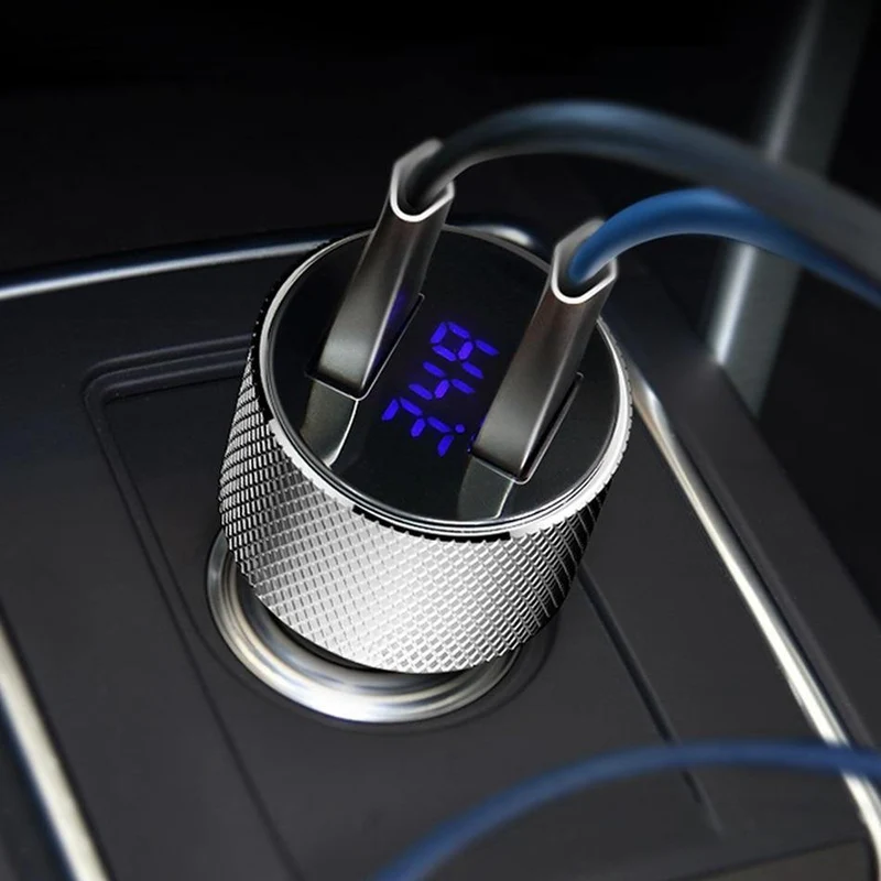 ROCK Mini Dual USB Autoladegerät LED-Anzeige Universal 3.4A Handy Tablet Schnelllade-USB-Ladegerät für Auto 2 USB-Adapter