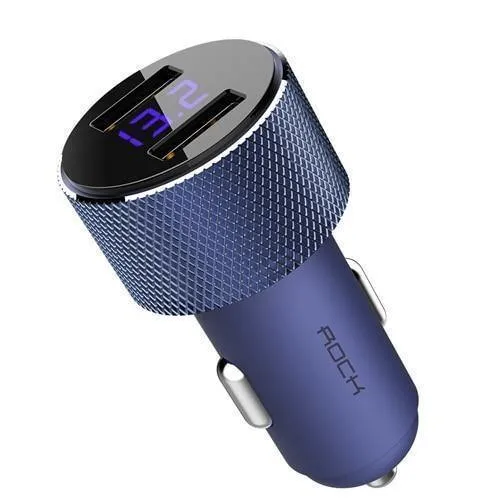 ROCK Mini Dual USB Autoladegerät LED-Anzeige Universal 3.4A Handy Tablet Schnelllade-USB-Ladegerät für Auto 2 USB-Adapter