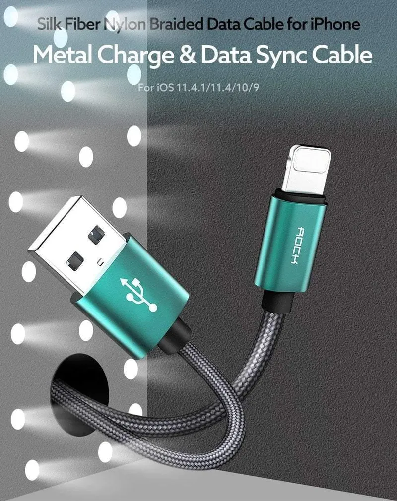 ROCK USB-Kabel für iPhone-Kabel 2018 XS MAX XR X 8 7 6 Plus 6S 5S plus iPad mini Schnellladekabel Handy-Ladekabel