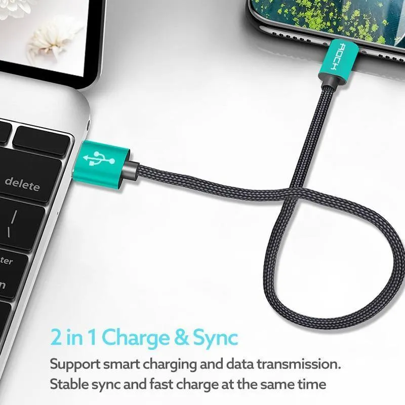 ROCK USB-Kabel für iPhone-Kabel 2018 XS MAX XR X 8 7 6 Plus 6S 5S plus iPad mini Schnellladekabel Handy-Ladekabel