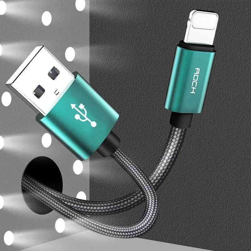 ROCK USB-Kabel für iPhone-Kabel 2018 XS MAX XR X 8 7 6 Plus 6S 5S plus iPad mini Schnellladekabel Handy-Ladekabel