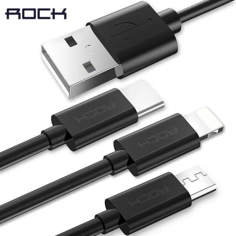 ROCK Handy-USB-Kabel für iPhone X Schnelleres Ladekabel Micro-USB-Kabel für Huawei Xiaomi USB-C-Datensynchronisierungskabel für SamSung