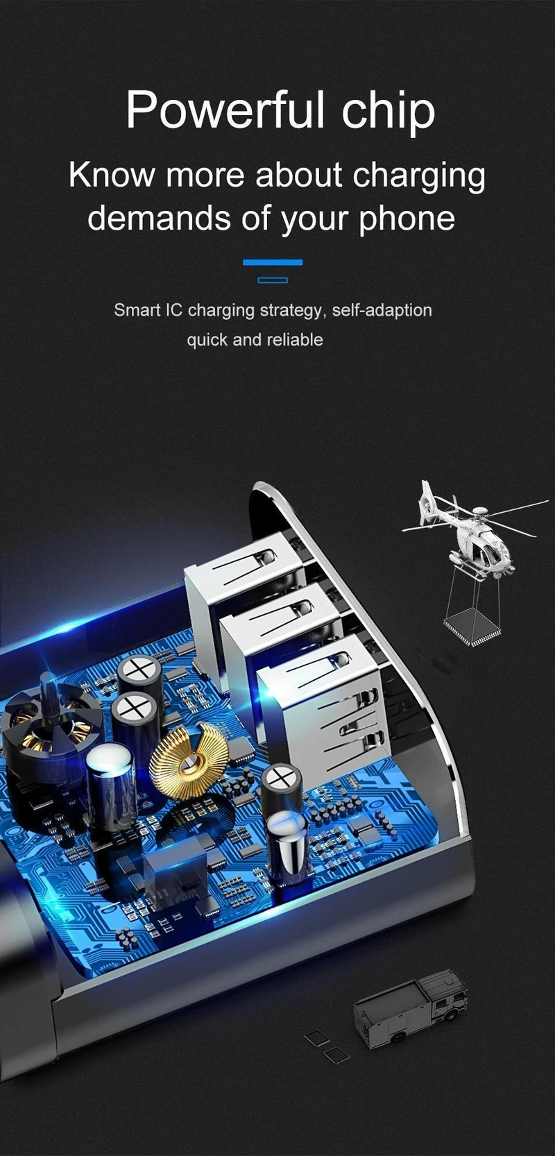 Baseus Multi-USB-Ladegerät für iPhone Samsung Xiaomi mi 3.4A Schnelllade-Reiseladegerät EU-US-Stecker LED-Handy-Ladegerät