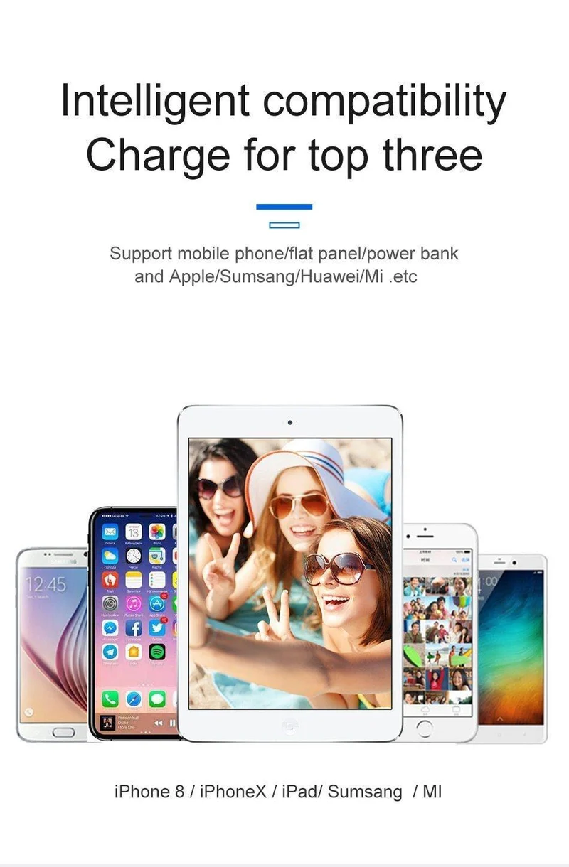 Baseus Multi-USB-Ladegerät für iPhone Samsung Xiaomi mi 3.4A Schnelllade-Reiseladegerät EU-US-Stecker LED-Handy-Ladegerät