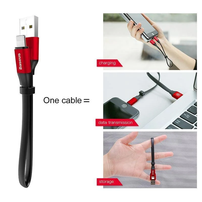Baseus Tragbares USB-Kabel für iPhone XS Max XR X 8 7 6 6s Plus 5 5s se Schnelles Datenladekabel Ladegerät Kabel Handykabel