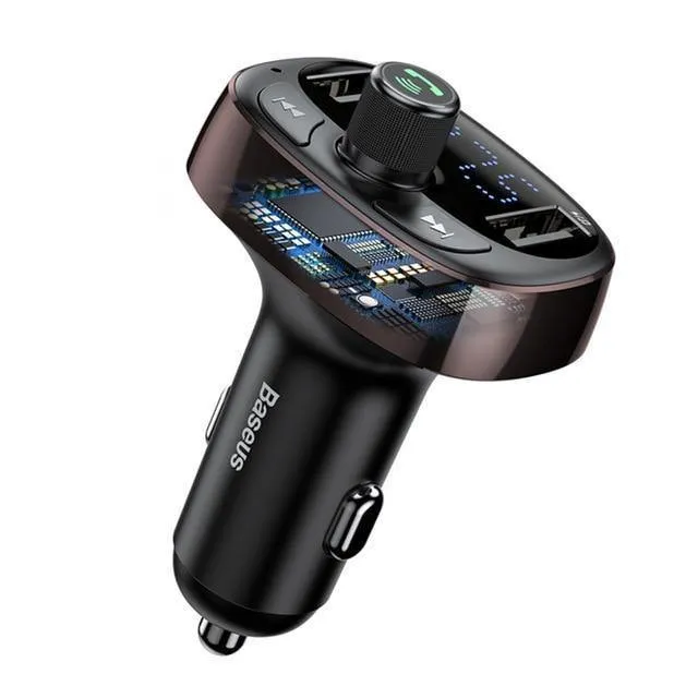 Baseus FM-Transmitter Aux-Modulator Bluetooth-Autoladegerät-Kit Freisprecheinrichtung Audio MP3-Player 3.4A Dual USB-Schnellladegerät für Mobiltelefone