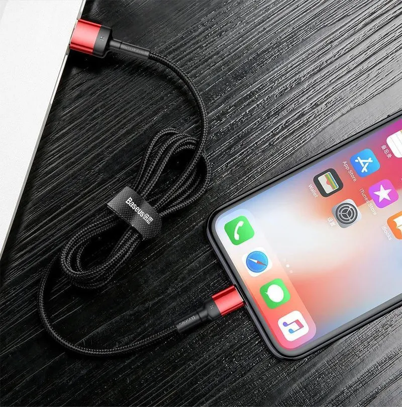 Baseus USB-Kabel für iPhone XS Max XR X 8 7 6 6s Plus 5 5S SE iPad Pro 2.4A Schnelllade-Ladegerät Datenkabel Handykabel