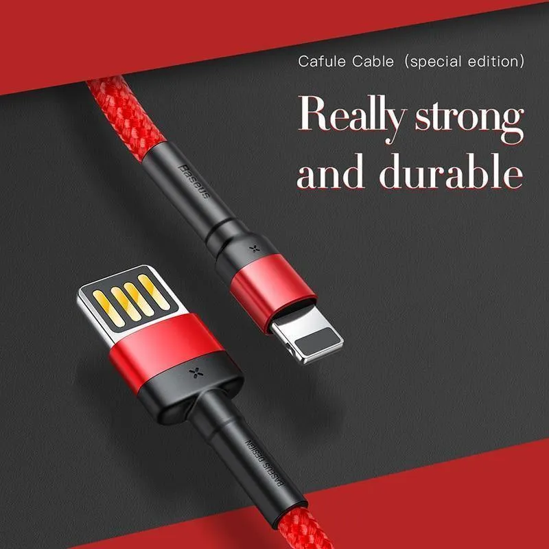 Baseus USB-Kabel für iPhone XS Max XR X 8 7 6 6s Plus 5 5S SE iPad Pro 2.4A Schnelllade-Ladegerät Datenkabel Handykabel