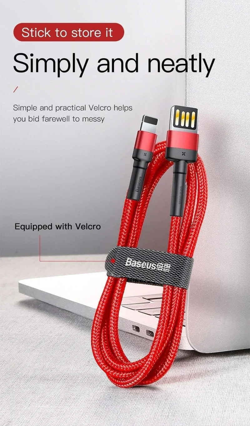 Baseus USB-Kabel für iPhone XS Max XR X 8 7 6 6s Plus 5 5S SE iPad Pro 2.4A Schnelllade-Ladegerät Datenkabel Handykabel