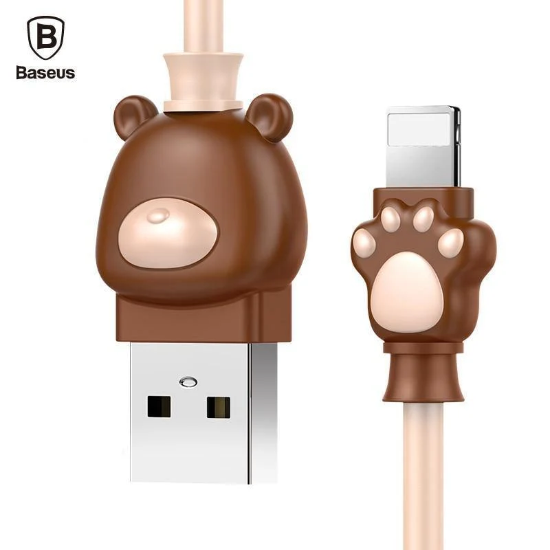 Baseus Cute Bear USB-Kabel für iPhone X 8 7 6 6s Plus 5 5s Handykabel Schnelles Datensynchronisierungs-Ladekabel für iPhone-Ladekabel