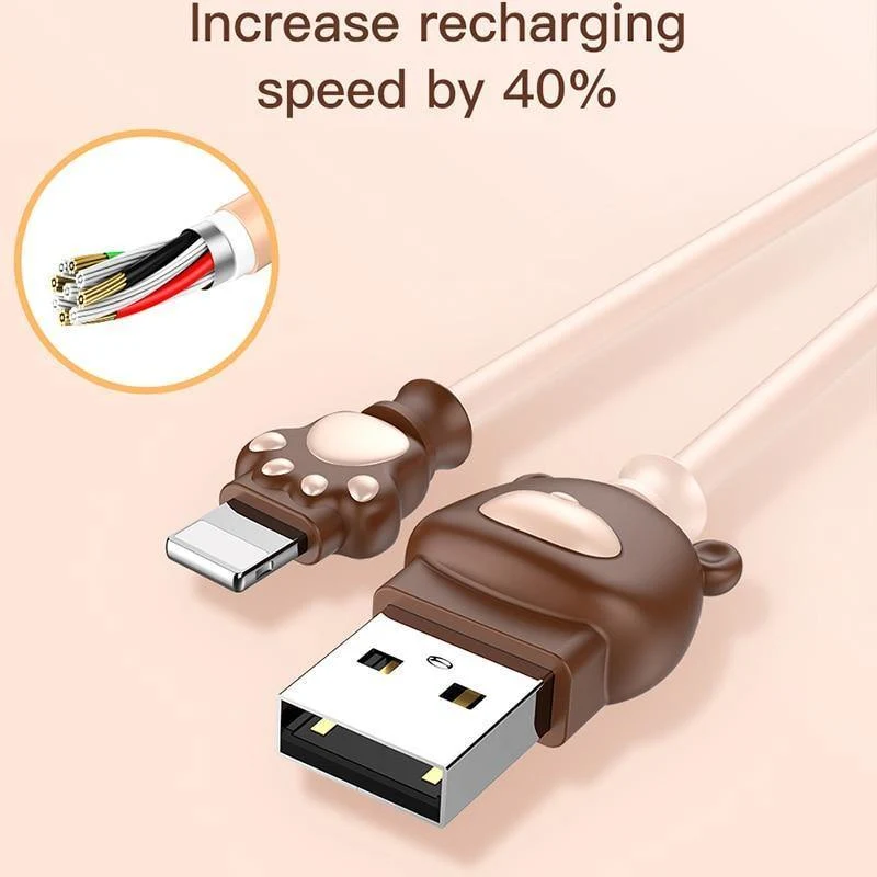 Baseus Cute Bear USB-Kabel für iPhone X 8 7 6 6s Plus 5 5s Handykabel Schnelles Datensynchronisierungs-Ladekabel für iPhone-Ladekabel