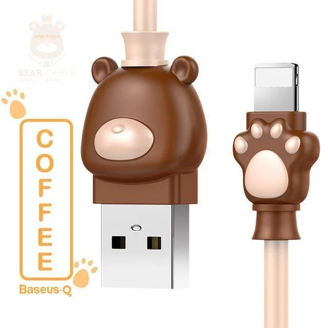 Baseus Cute Bear USB-Kabel für iPhone X 8 7 6 6s Plus 5 5s Handykabel Schnelles Datensynchronisierungs-Ladekabel für iPhone-Ladekabel