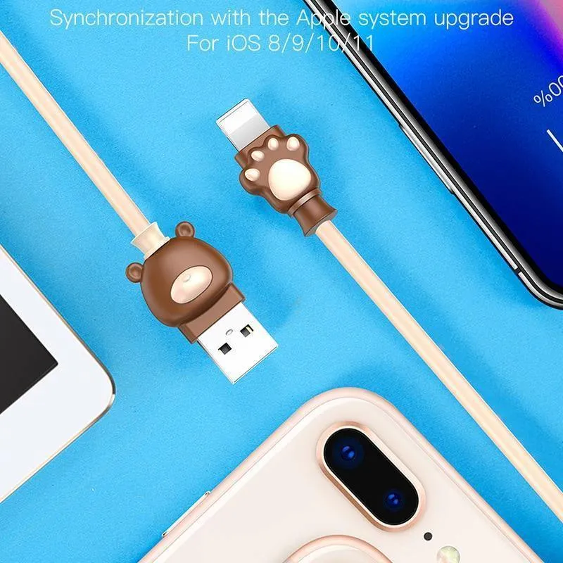 Baseus Cute Bear USB-Kabel für iPhone X 8 7 6 6s Plus 5 5s Handykabel Schnelles Datensynchronisierungs-Ladekabel für iPhone-Ladekabel