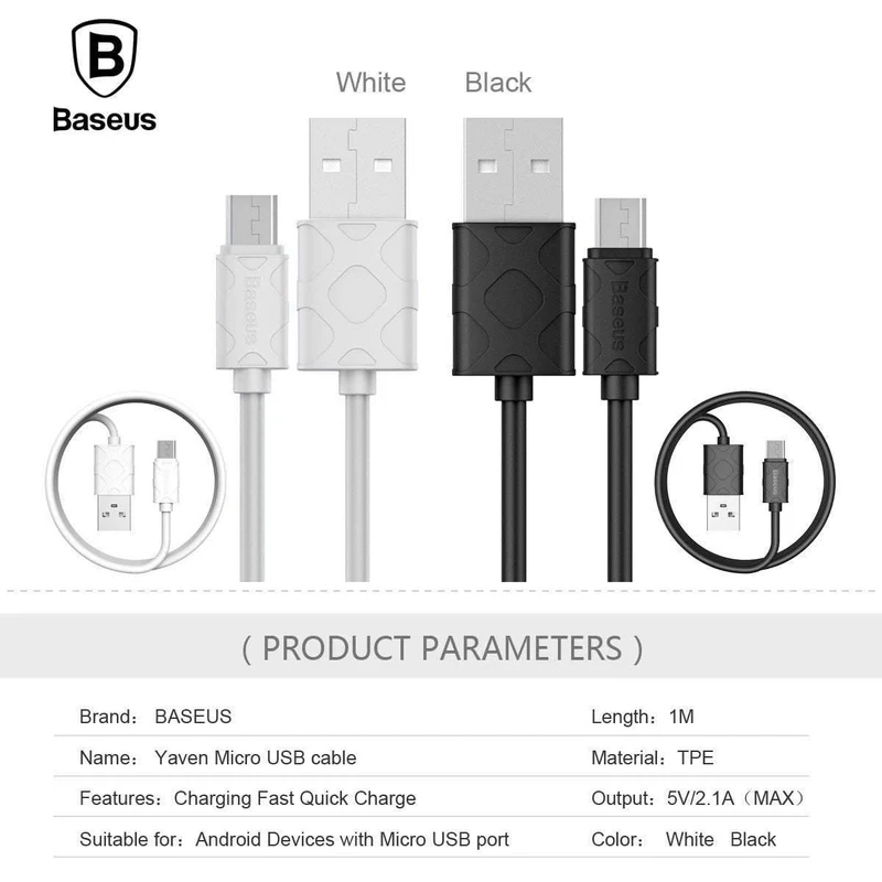 Baseus Micro-USB-Kabel Schnelle Datenaufladung Ladegerät Micro-USB-Kabel Für Samsung Huawei Xiaomi Android-Handykabel