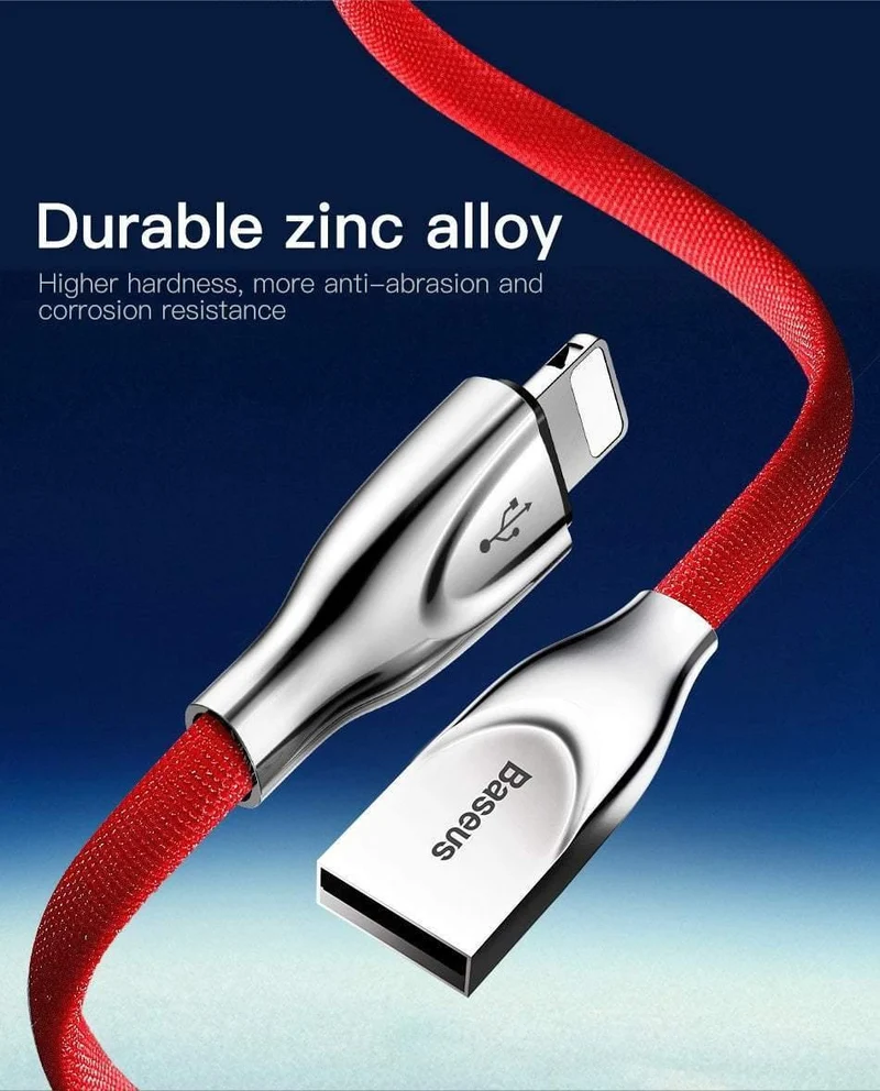 Baseus Zinklegierung USB-Kabel für iPhone Xs Max Xr X 8 7 6 6s Plus 5 5s se Handykabel Schnelles Datenladekabel