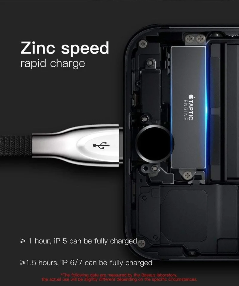 Baseus Zinklegierung USB-Kabel für iPhone Xs Max Xr X 8 7 6 6s Plus 5 5s se Handykabel Schnelles Datenladekabel