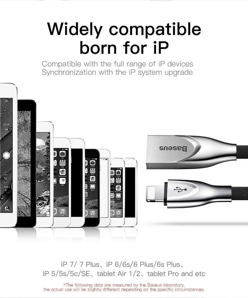 Baseus Zinklegierung USB-Kabel für iPhone Xs Max Xr X 8 7 6 6s Plus 5 5s se Handykabel Schnelles Datenladekabel