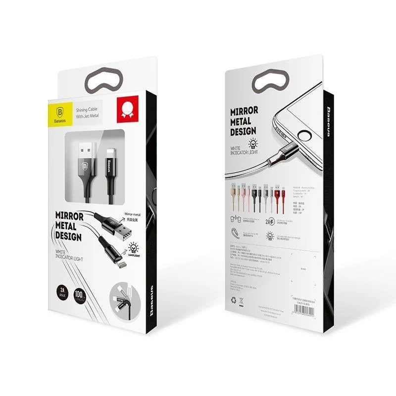 Baseus LED-Licht USB-Kabel für iPhone X 8 7 6 6s 5 5s se iPad Schnellladeladegerät Datensynchronisationskabel Telefonkabeladapter