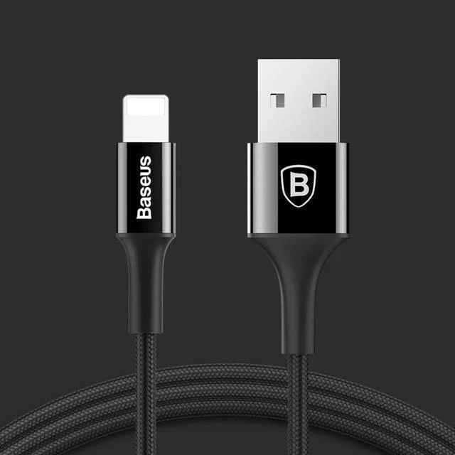 Baseus LED-Licht USB-Kabel für iPhone X 8 7 6 6s 5 5s se iPad Schnellladeladegerät Datensynchronisationskabel Telefonkabeladapter
