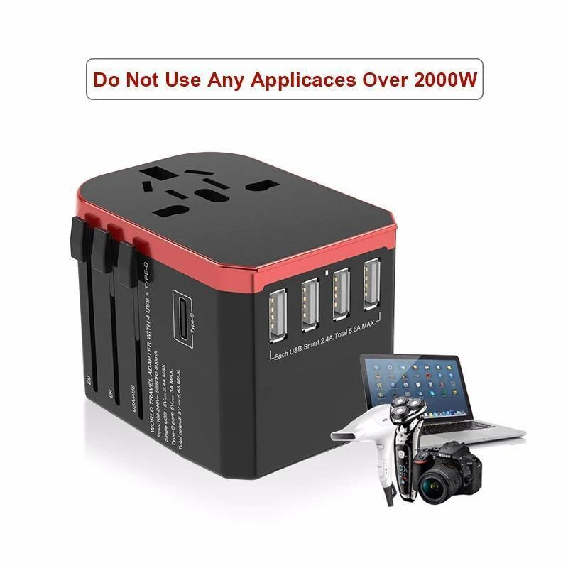 Reiseadapter UK AU EU US 4in1 Internationaler Ladeadapter USB Typ-C-Ladegerät Mobiltelefon Mobiltelefon Universeller Adapter