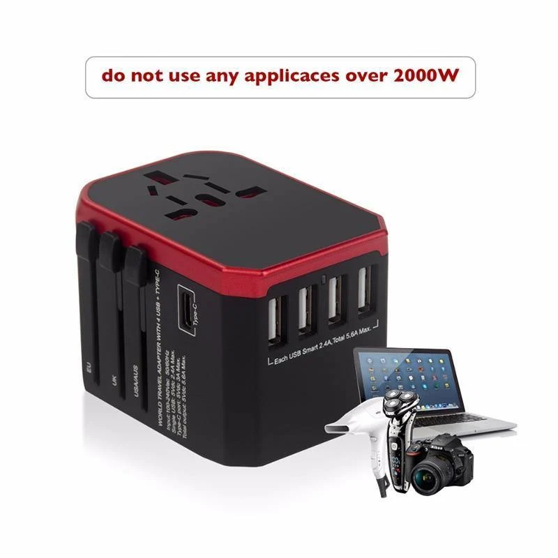 Reiseadapter UK AU EU US 4in1 Internationaler Ladeadapter USB Typ-C-Ladegerät Mobiltelefon Mobiltelefon Universeller Adapter