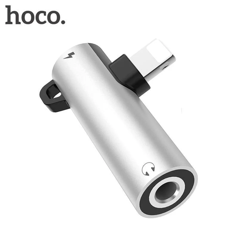 HOCO für Lightning Converter 2 in 1 In 3.5mm-Buchse konvertieren Audio-Adapter + für Lightning Für iPhone 7 8 Plus X XR XS MAX Kopfhörer