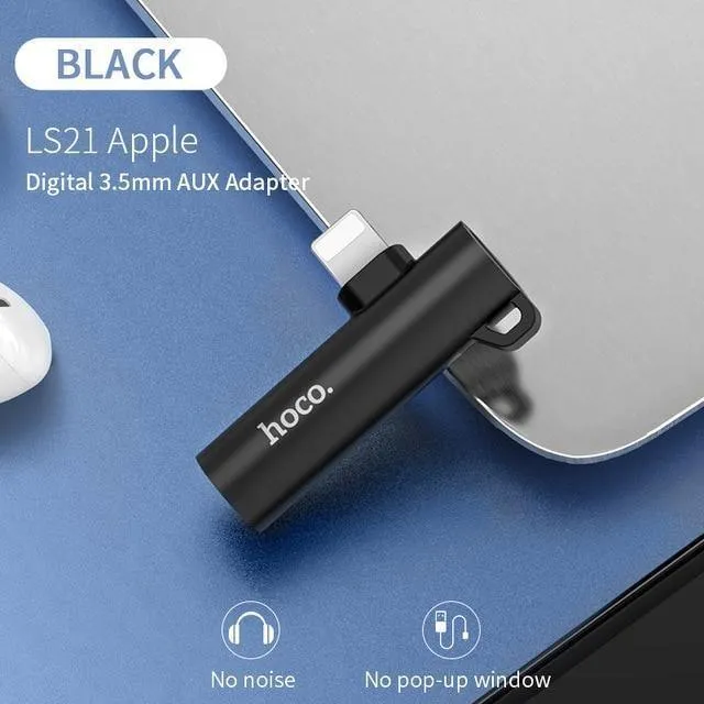 HOCO für Lightning Converter 2 in 1 In 3.5mm-Buchse konvertieren Audio-Adapter + für Lightning Für iPhone 7 8 Plus X XR XS MAX Kopfhörer