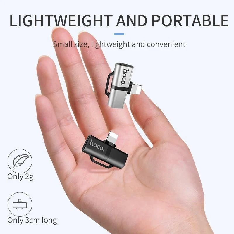 HOCO für Lightning Converter 2 in 1 In 3.5mm-Buchse konvertieren Audio-Adapter + für Lightning Für iPhone 7 8 Plus X XR XS MAX Kopfhörer