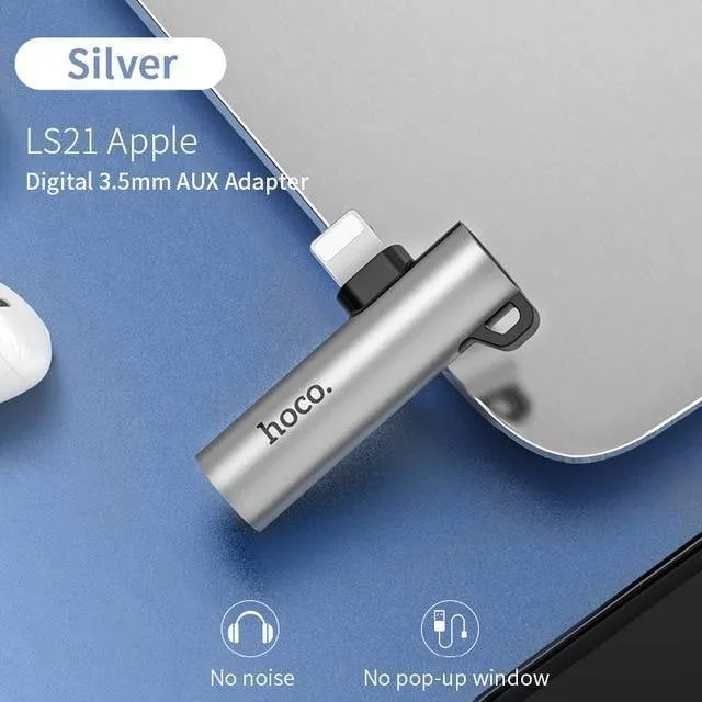 HOCO für Lightning Converter 2 in 1 In 3.5mm-Buchse konvertieren Audio-Adapter + für Lightning Für iPhone 7 8 Plus X XR XS MAX Kopfhörer