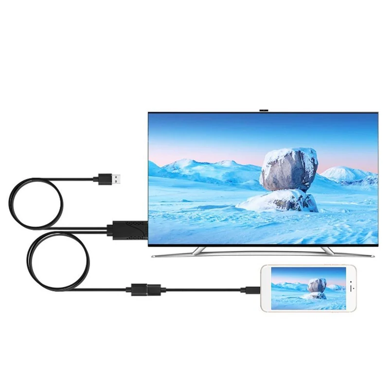 1080P HDMI zu USB Buchse/Stecker Konverter Adapter Kabel Kühllöcher für TV HDTV Verbindung Mirror Cast auf iOS Android Phone