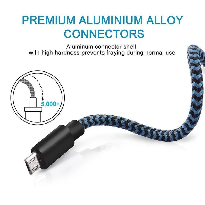 [3er-Pack] Micro-USB-Kabel, 2.4 A, Schnellladekabel, Suntaiho, Nylongeflecht, USB-Kabel, Datenladekabel für Samsung, LG, Android-Telefon