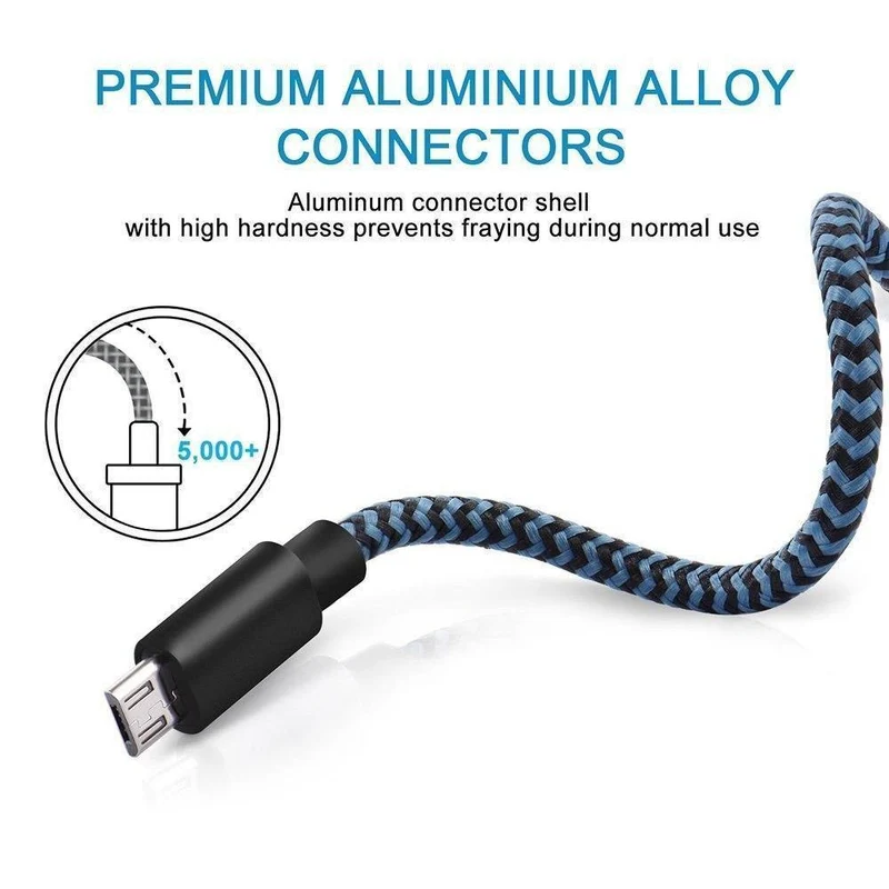 [3er-Pack] Micro-USB-Kabel, 2.4 A, Schnellladekabel, Suntaiho, Nylongeflecht, USB-Kabel, Datenladekabel für Samsung, LG, Android-Telefon
