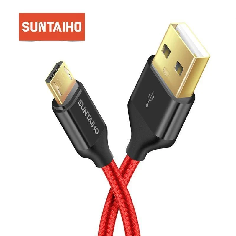 Micro-USB-Kabel für Samsung Galaxy Suntaiho 5V2.5A Metall-Nylon-Geflechtkabel USB-Lade-Sync-Datenkabel für Xiaomi Sony-Telefone