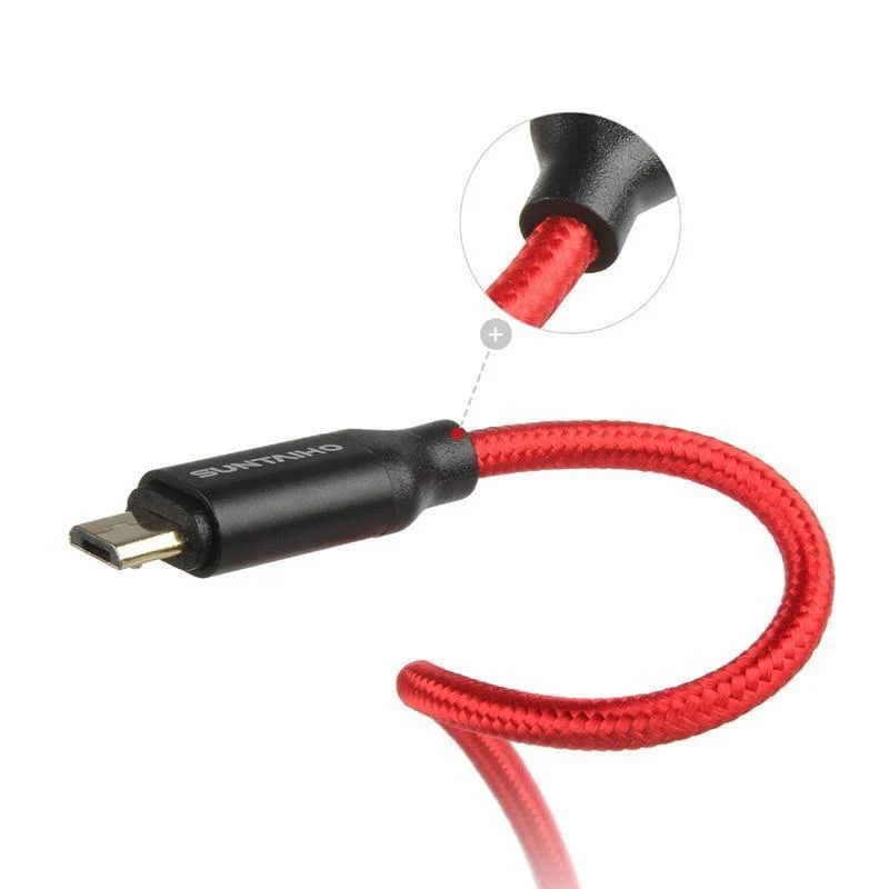 Micro-USB-Kabel für Samsung Galaxy Suntaiho 5V2.5A Metall-Nylon-Geflechtkabel USB-Lade-Sync-Datenkabel für Xiaomi Sony-Telefone