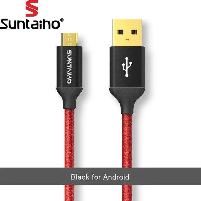Micro-USB-Kabel für Samsung Galaxy Suntaiho 5V2.5A Metall-Nylon-Geflechtkabel USB-Lade-Sync-Datenkabel für Xiaomi Sony-Telefone
