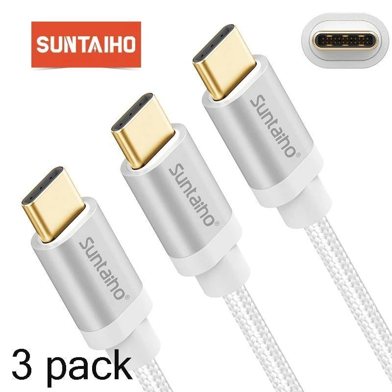 [3er-Pack] Suntaiho USB-C-Kabel, Schnellladekabel, Typ C 3.1, Pocophone F1, Datenkabel, Telefonladegerät für Samsung S9 S8 Note9, Xiaomi Huawei