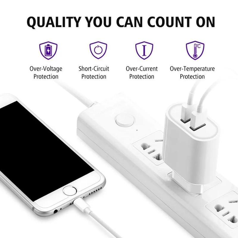 Suntaiho Tragbares USB-Ladegerät, Reise-Wandladegerät, Adapter, EU-Stecker, Smart-Handy-Ladegerät für iPhone/Xiaomi/LG/Smartphone