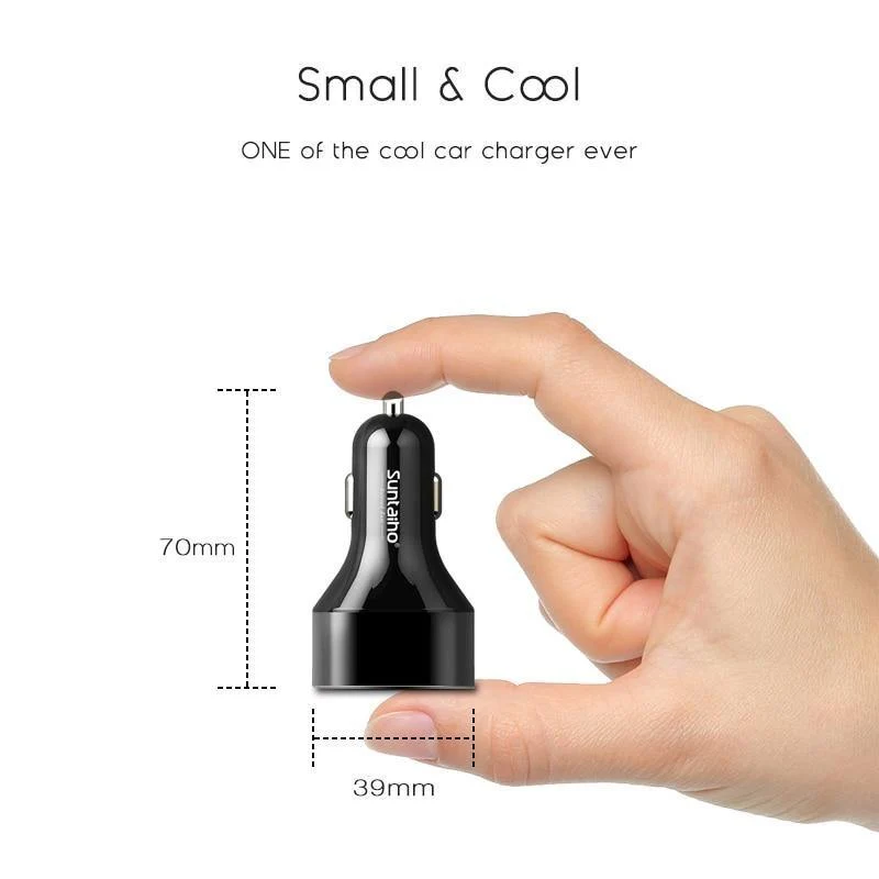 Suntaiho 3.0 Quick Type C Micro USB LED Autoladegerät für iPhone 8 plus 5V3A Dual USB Handy Tablet Autoladegerät Galaxy S8 S9