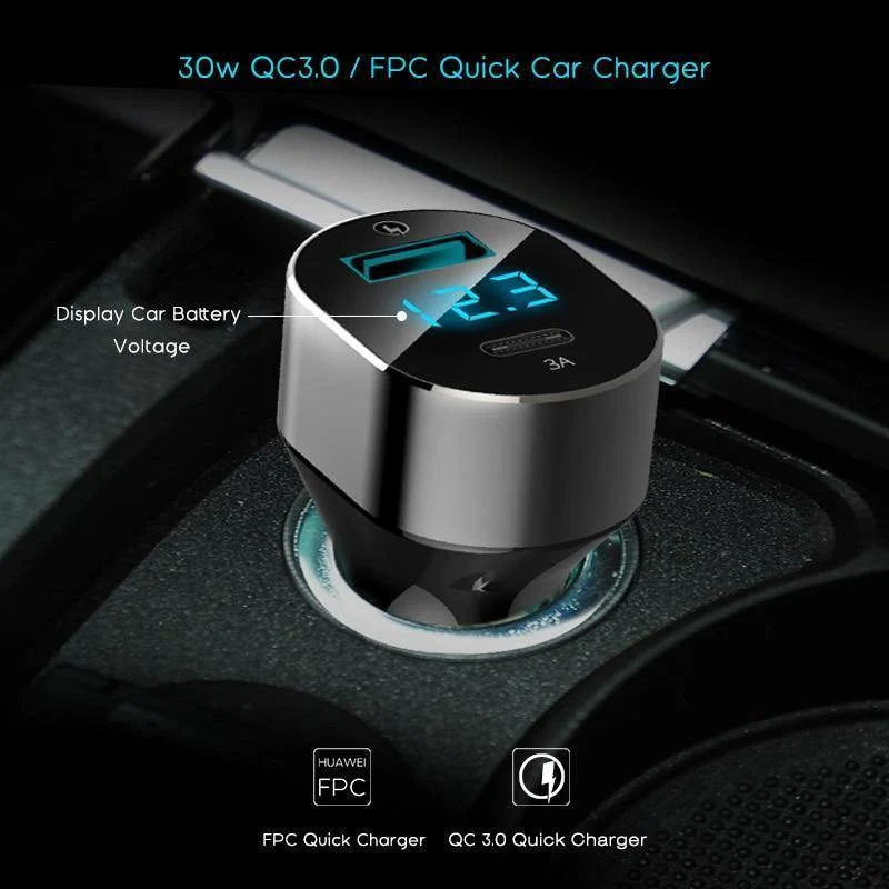 Suntaiho 3.0 Quick Type C Micro USB LED Autoladegerät für iPhone 8 plus 5V3A Dual USB Handy Tablet Autoladegerät Galaxy S8 S9