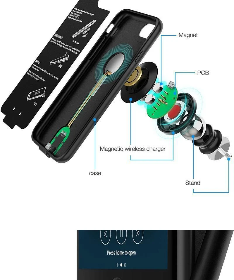 Suntaiho Kabelloses Auto-Ladegerät, magnetisches Ladegerät für iPhone 6s Plus, schnelles Aufladen, kabelloses magnetisches Laden, Phone7plus