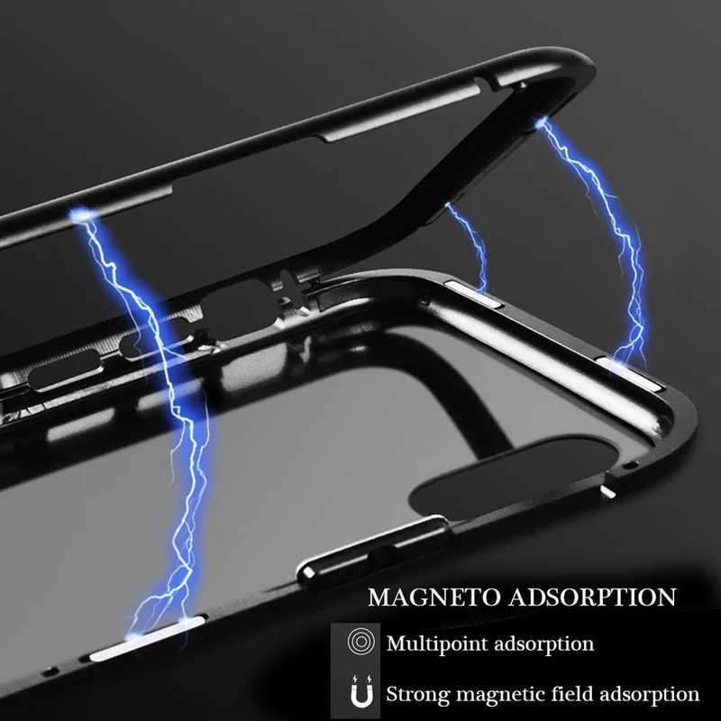 Magneto Magnetische Adsorptionshülle aus klarem gehärtetem Glas für Huawei P20 Pro
