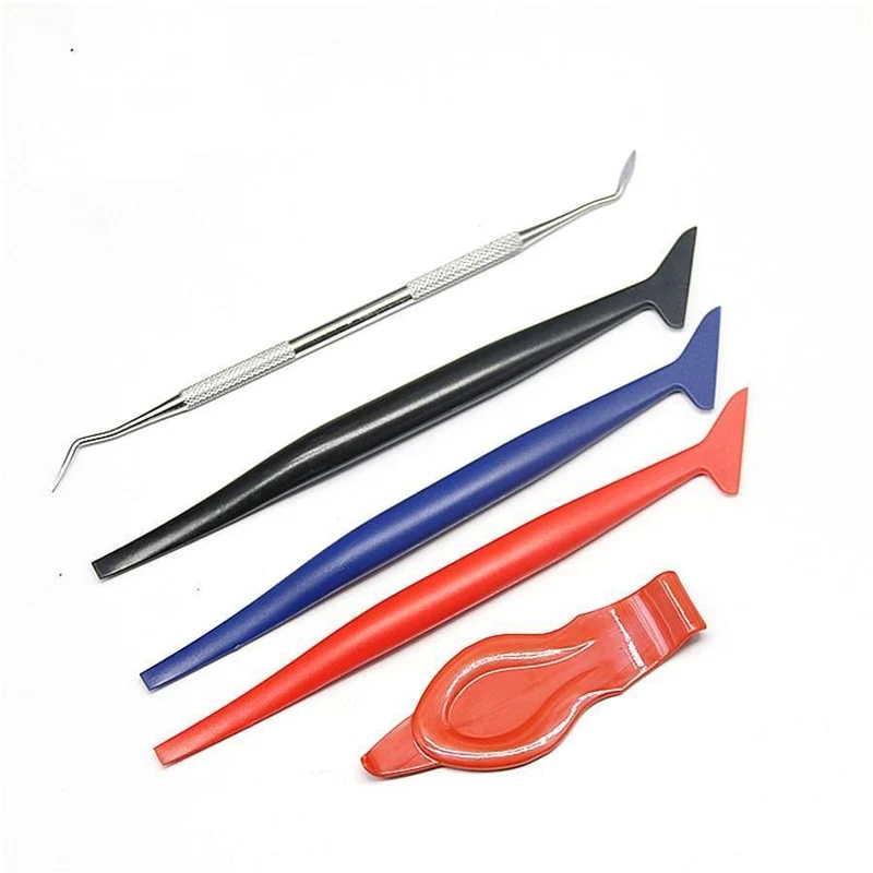 5PCS Auto Aufkleber Ecke Dekorieren Schaber für Fenster Tönung Anwendung Auto Vinyl Wrap Tuck Werkzeuge Dichtung Micro Rakel
