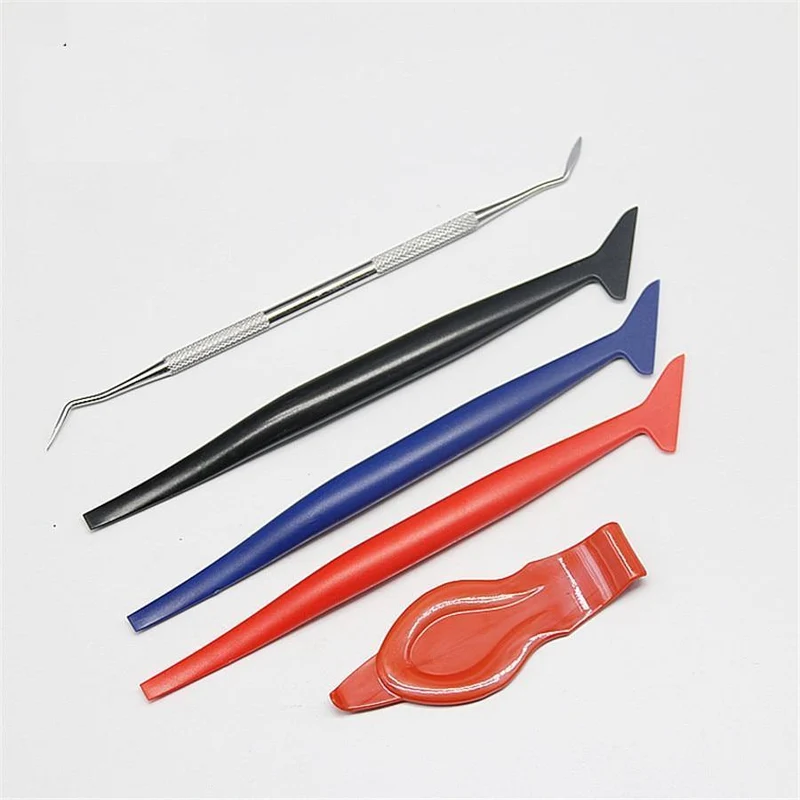 5PCS Auto Aufkleber Ecke Dekorieren Schaber für Fenster Tönung Anwendung Auto Vinyl Wrap Tuck Werkzeuge Dichtung Micro Rakel