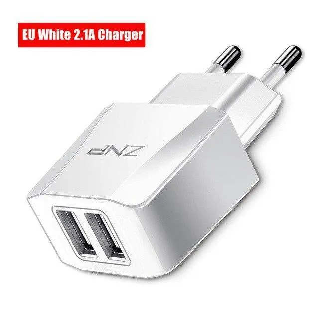 ZNP 2-Port-USB-Ladegerät, Handy-USB-Ladegerät, Schnelllade-Wandladegerät für iPhone, Samsung, Xiaomi, 2.1A Max-Ladegerät