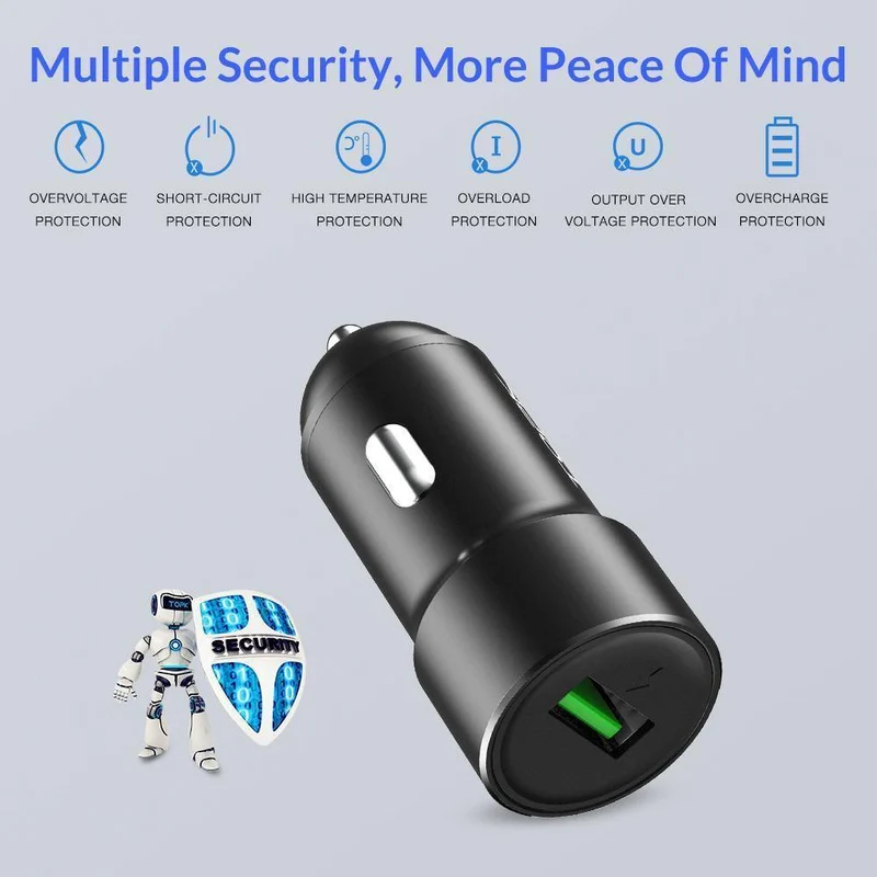 TOPK USB Autoladegerät Quick Charge 3.0 Handyladegerät Schnelles QC3.0 Autoladegerät für Samsung Xiaomi Huawei Adapter im Auto