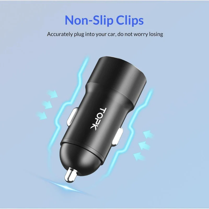 TOPK USB Autoladegerät Quick Charge 3.0 Handyladegerät Schnelles QC3.0 Autoladegerät für Samsung Xiaomi Huawei Adapter im Auto